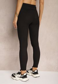 Renee - Czarne Prążkowane Legginsy High Waist Irillia. Okazja: na co dzień. Stan: podwyższony. Kolor: czarny. Materiał: prążkowany. Długość: długie. Styl: casual, elegancki #4