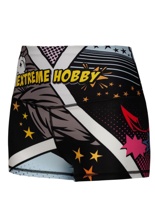 Spdenki sportowe damskie do jogi fitnessu EXTREME HOBBY COMICS. Kolor: czarny, wielokolorowy. Materiał: elastan, poliester. Długość: krótkie. Sport: joga i pilates, fitness