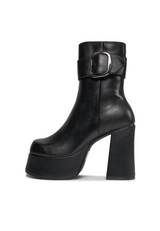 Steve Madden Botki Siren Bootie SM11002628 SM11002628-017 Czarny. Kolor: czarny. Materiał: skóra