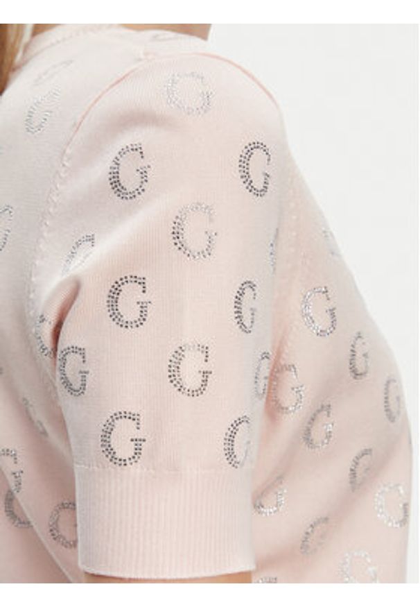 Guess Sweter W5GR05 Z3D60 Różowy Regular Fit. Kolor: różowy. Materiał: wiskoza