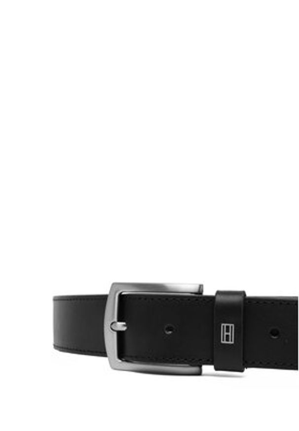 TOMMY HILFIGER - Tommy Hilfiger Pasek Denton Square Buckle Leather Belt AM0AM14188 Czarny. Kolor: czarny. Materiał: skóra