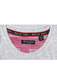 Bawełniany T-Shirt, Męski - Brave Soul - Retro Auta - Popielaty. Okazja: na co dzień. Kolor: szary. Materiał: wiskoza, bawełna. Wzór: nadruk. Sezon: wiosna, lato. Styl: retro #7