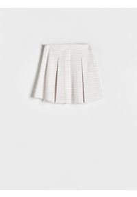 Reserved - Tweedowa spódnica - złamana biel. Materiał: wiskoza, dzianina. Typ sukienki: proste