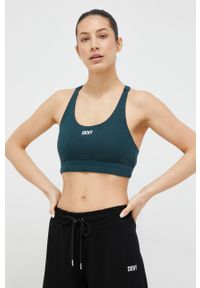 DKNY - Dkny biustonosz sportowy kolor zielony. Kolor: zielony. Materiał: materiał. Wzór: aplikacja #3