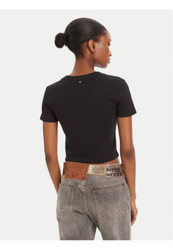 Miss Sixty T-Shirt 6L1SJ4300000 Czarny Slim Fit. Kolor: czarny. Materiał: bawełna