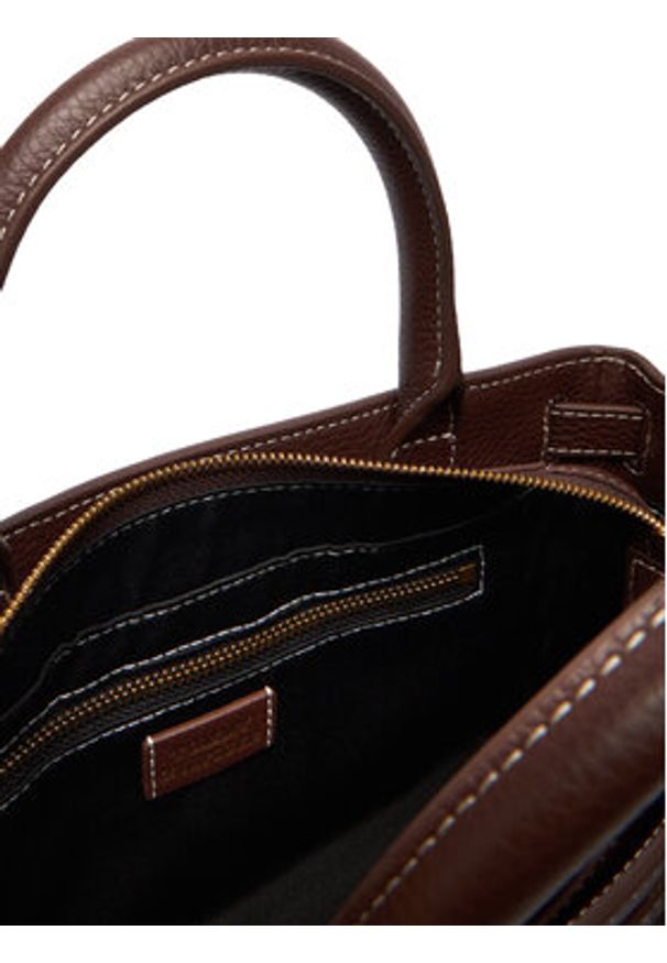 TOMMY HILFIGER - Tommy Hilfiger Torebka American Icon Mini Tote Leather AW0AW17926 Brązowy. Kolor: brązowy. Materiał: skórzane