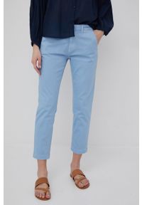 Pepe Jeans spodnie Maura damskie dopasowane medium waist. Kolor: niebieski #2