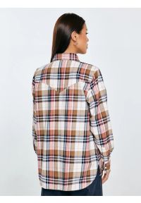 Big-Star - Koszula damska flanelowa w kratę z kolekcji Authentic różowa Nonu 000. Kolor: wielokolorowy. Materiał: jeans, tkanina, bawełna. Wzór: aplikacja, ze splotem, kratka #7