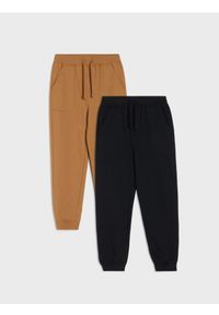 Sinsay - Spodnie dresowe jogger 2 pack - brązowy. Kolor: brązowy. Materiał: dresówka #1
