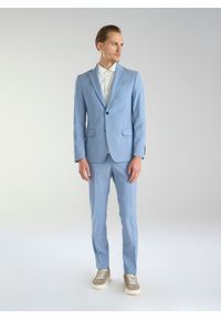 Pako Lorente - PAKO LORENTE – Błękitne męskie spodnie garniturowe. Kolor: niebieski. Materiał: wełna. Styl: elegancki #3