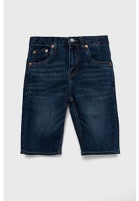 Levi's® - Levi's szorty jeansowe dziecięce kolor granatowy. Okazja: na co dzień, na spotkanie biznesowe. Kolor: niebieski. Materiał: jeans. Styl: biznesowy, casual