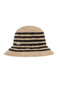 Ochnik - Słomkowy kapelusz damski w czarne paski. Kolor: czarny. Wzór: paski