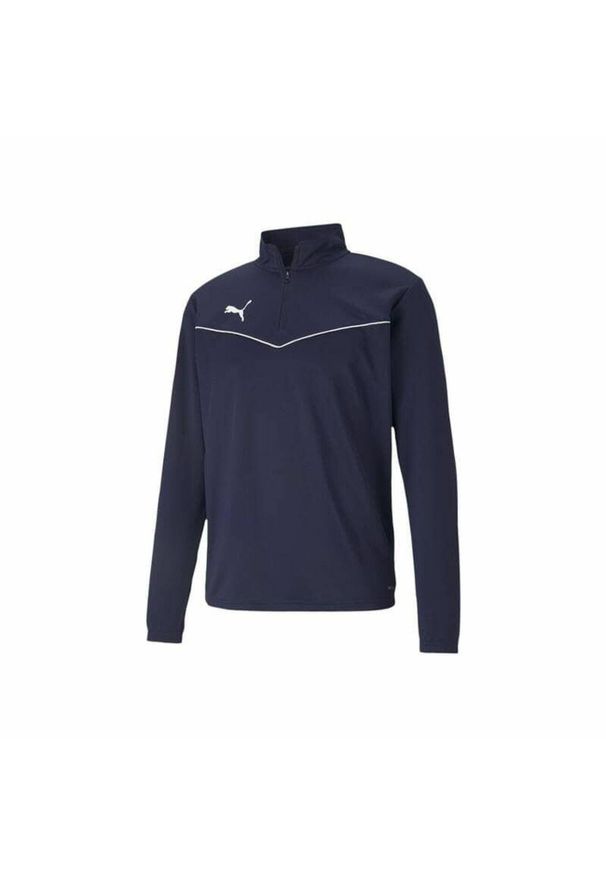 Niebieska Bluza Puma Teamrise Z Zamkiem 1/4 Dorosłych. Kolor: niebieski, wielokolorowy, biały. Materiał: poliester