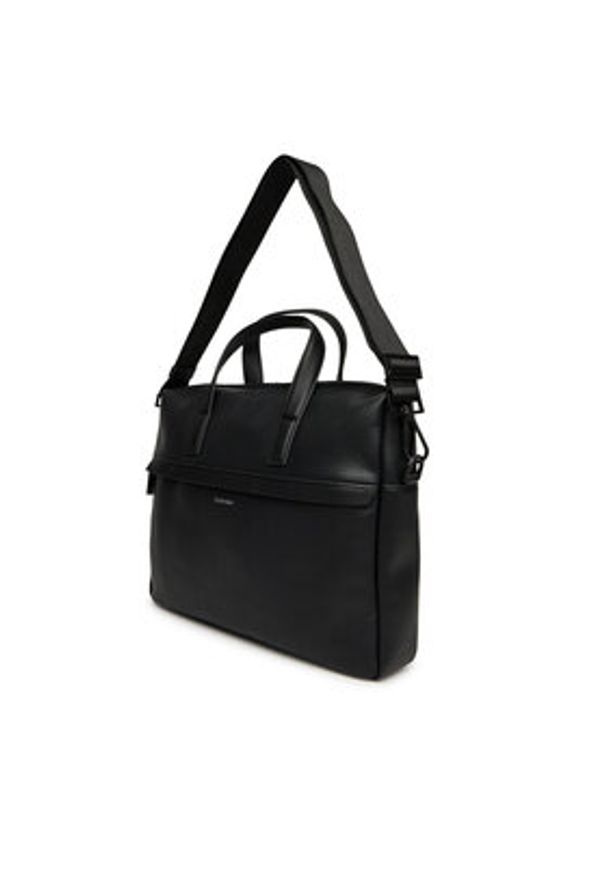 Calvin Klein Torba na laptopa Ck Must Laptop Bag LV04D3082G Czarny. Kolor: czarny. Materiał: skóra