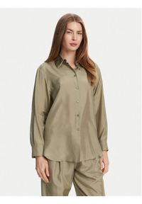 Marella Koszula Alec 2513111015 Zielony Regular Fit. Kolor: zielony. Materiał: satyna