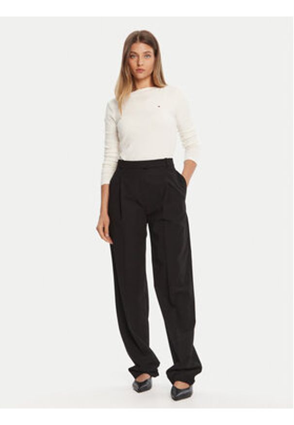 TOMMY HILFIGER - Tommy Hilfiger Bluzka WW0WW47309 Écru Slim Fit. Materiał: wiskoza