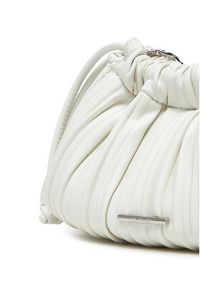 Calvin Klein Torebka Drawstring Plisse Conv Mini Cb P LV04F3077G Biały. Kolor: biały. Materiał: skórzane