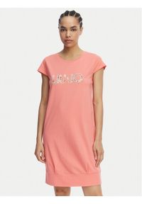 Liu Jo Beachwear Sukienka codzienna VA6212 JS003 Koralowy Regular Fit. Okazja: na co dzień. Kolor: pomarańczowy. Materiał: bawełna. Typ sukienki: proste. Styl: casual #1