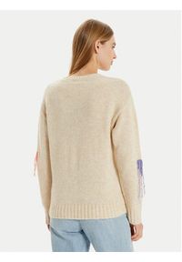 Frieda & Freddies Sweter 3366 Beżowy Regular Fit. Kolor: beżowy. Materiał: syntetyk