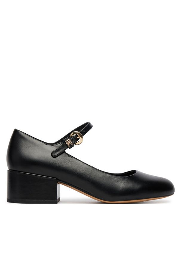 TOMMY HILFIGER - Tommy Hilfiger Czółenka Heeled Maryjane Buckle FW0FW09347 Czarny. Kolor: czarny. Materiał: skóra