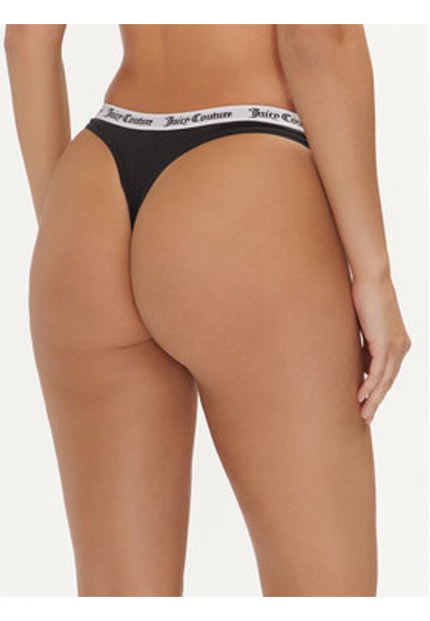 Juicy Couture Komplet 3 par stringów Diana JCLTH224571 Czarny. Kolor: czarny. Materiał: bawełna