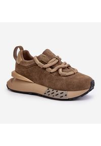 Zamszowe Sneakersy Damskie Na Platformie Z Grubym Sznurowaniem Artiker 54C1466 Jasnobrązowe. Okazja: na co dzień. Kolor: brązowy. Materiał: zamsz. Obcas: na platformie. Sport: turystyka piesza #5