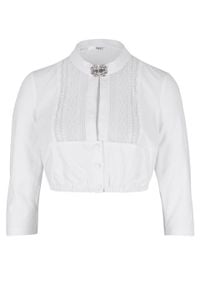 Bluzka w ludowym stylu z koronką bonprix biały. Kolor: biały. Materiał: koronka. Wzór: koronka #1