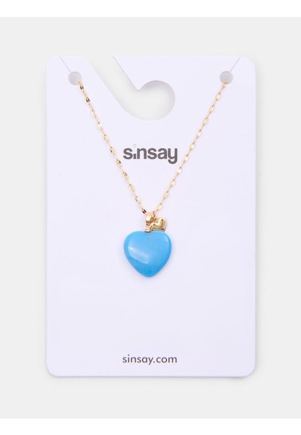 Sinsay - Naszyjnik z zawieszkami w kształcie serca - złoty. Materiał: złote. Kolor: złoty