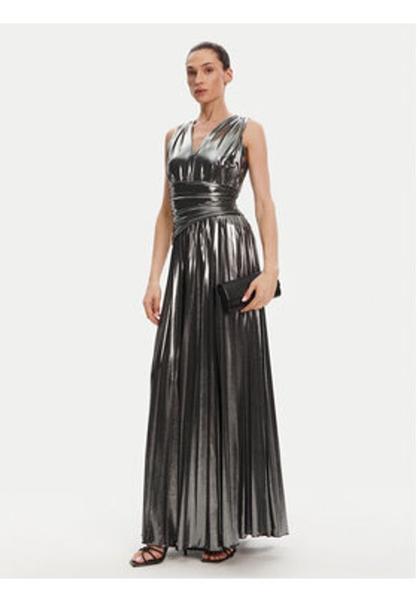 Fracomina Sukienka wieczorowa FQ25SD3004W798L9 Srebrny Regular Fit. Kolor: srebrny. Materiał: syntetyk. Styl: wizytowy