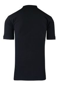 Męski T-Shirt na Stójce - Brave Soul - Czarny. Okazja: na co dzień. Typ kołnierza: kołnierzyk stójkowy. Kolor: czarny. Materiał: bawełna, wiskoza. Sezon: lato, wiosna. Styl: casual