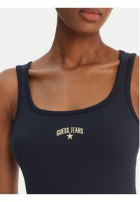 Guess Jeans Top W6GPZ2 KA0H1 Granatowy Slim Fit. Kolor: niebieski. Materiał: bawełna #4