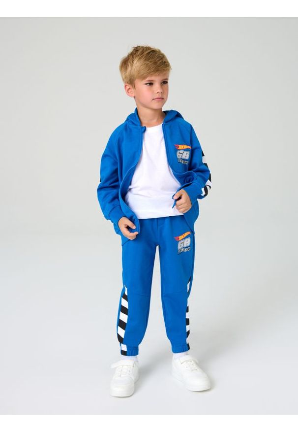 Sinsay - Spodnie dresowe Hot Wheels - mid blue. Materiał: dresówka