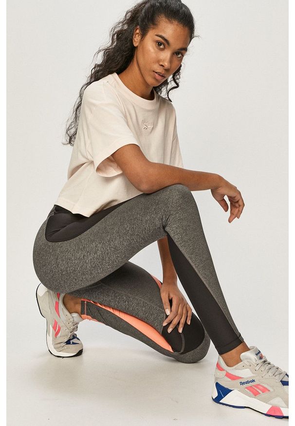 Reebok - Legginsy. Stan: podwyższony. Kolor: szary