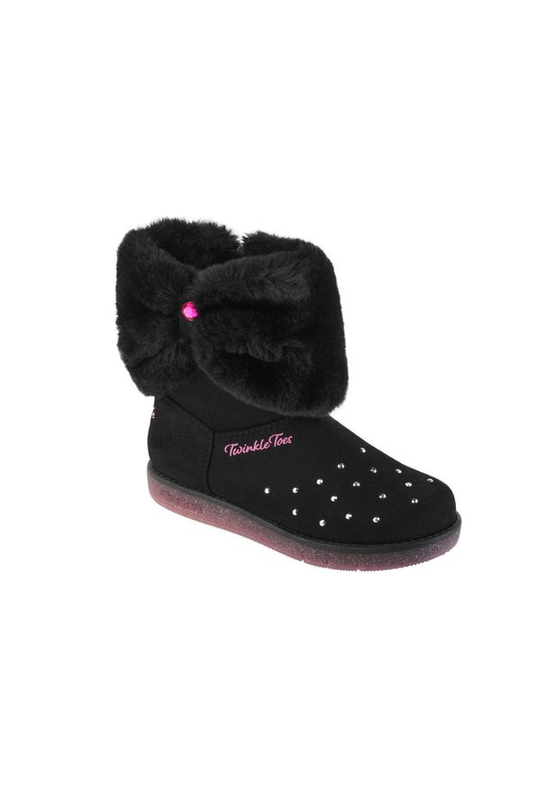 skechers - Buty zimowe dziewczęce, Skechers Glitzy Glam - Cozy Cuddlers. Kolor: czarny. Sezon: zima