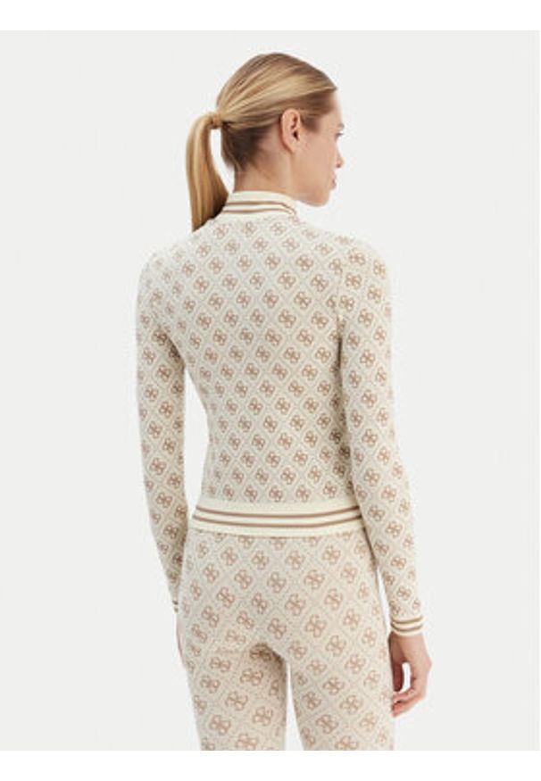 Guess Bluza V5BP08 K2000 Beżowy Slim Fit. Kolor: beżowy. Materiał: syntetyk