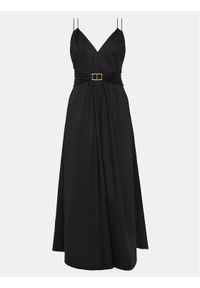 TwinSet - TWINSET Sukienka letnia 241TT2021 Czarny Regular Fit. Kolor: czarny. Materiał: bawełna. Sezon: lato