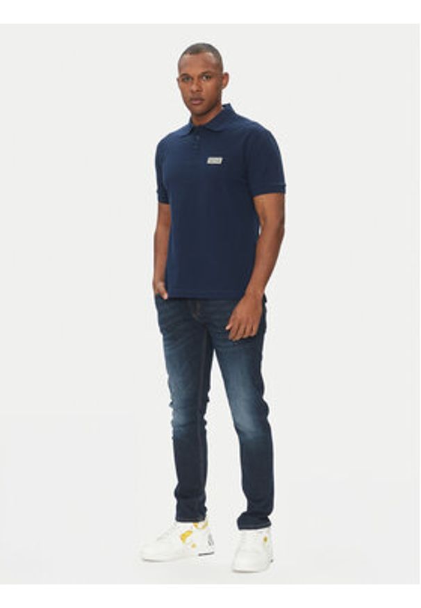 Versace Jeans Couture Polo 78GAGT08 Granatowy Regular Fit. Typ kołnierza: polo. Kolor: niebieski. Materiał: bawełna