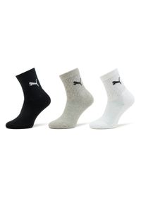 Puma Zestaw 3 par wysokich skarpet dziecięcych Junior Crew Sock 3P 907958 Biały. Kolor: biały. Materiał: materiał, bawełna