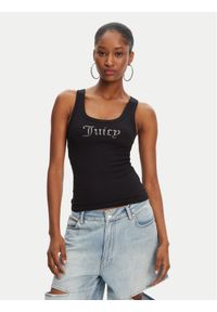 Juicy Couture Top Racer JCWLV125305 Czarny Slim Fit. Kolor: czarny. Materiał: bawełna