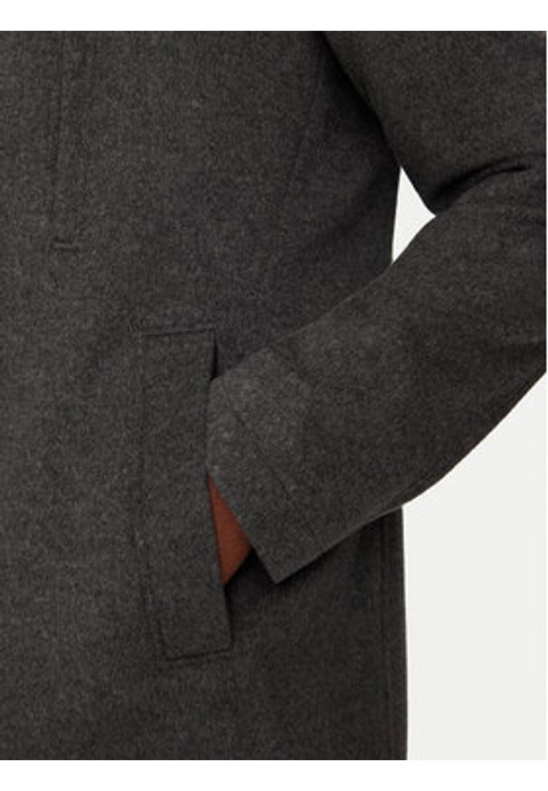 BOSS - Boss Płaszcz wełniany H-Hyde 50525764 Szary Slim Fit. Kolor: szary. Materiał: wełna