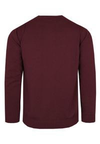 Klasyczny Sweter Męski - Rigon - Bawełna - Bordowy. Kolor: czerwony. Materiał: bawełna. Wzór: nadruk. Styl: klasyczny #3