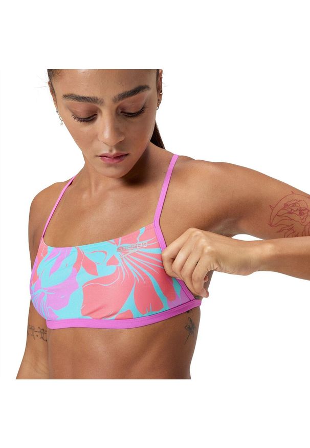 Góra od kostiumu kąpielowego damskiego Speedo Digital Crossback. Kolor: różowy