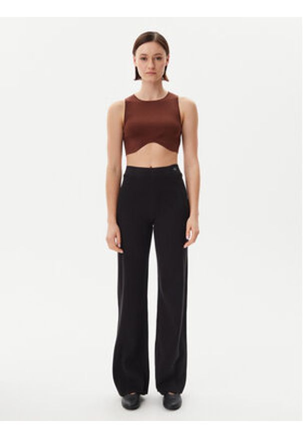 Calvin Klein Jeans Spodnie dzianinowe J20J225336 Czarny Slim Fit. Kolor: czarny. Materiał: bawełna