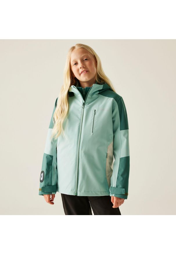 Regatta - Kurtka dziewczęca 3 w 1 Trekktain II. Kolor: zielony. Materiał: tkanina, puch. Sport: turystyka piesza