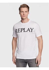 Replay T-Shirt M6475.000.22980 Biały Regular Fit. Kolor: biały. Materiał: bawełna