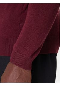 Karl Lagerfeld - KARL LAGERFELD Sweter 655000 554399 Bordowy Slim Fit. Typ kołnierza: dekolt w karo. Kolor: czerwony. Materiał: wełna