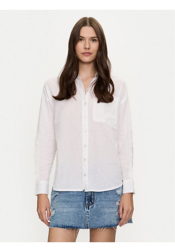 Brave Soul Koszula LSH-659ARIEL Biały Regular Fit. Kolor: biały. Materiał: bawełna