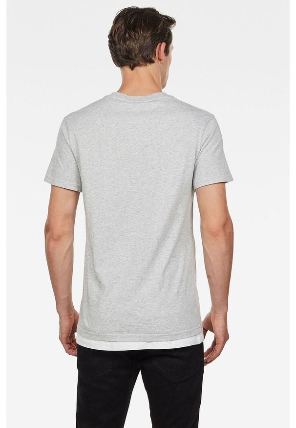 G-Star RAW - G-Star Raw - T-shirt. Kolor: szary. Materiał: materiał. Wzór: nadruk
