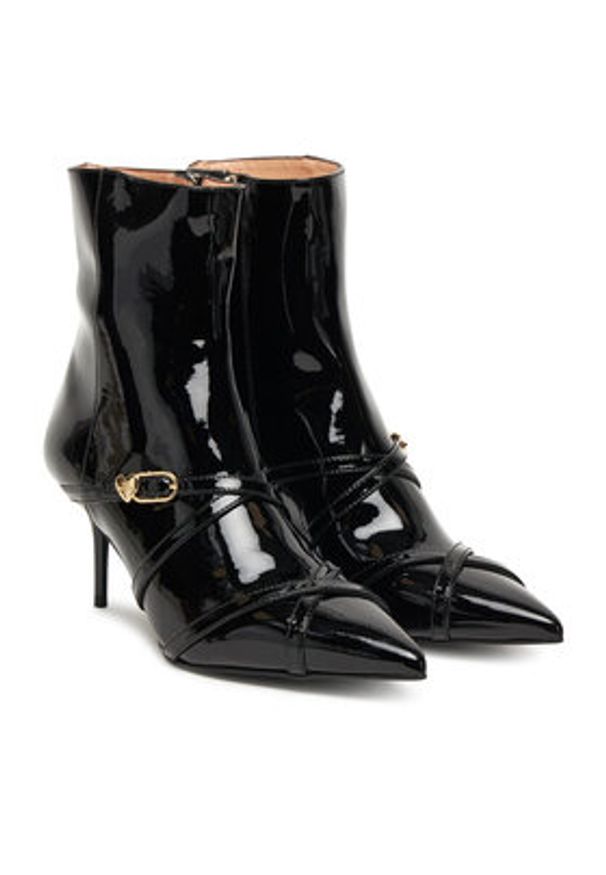 Love Moschino - LOVE MOSCHINO Botki JA21047G1NIH000 Czarny. Kolor: czarny. Materiał: lakier, skóra