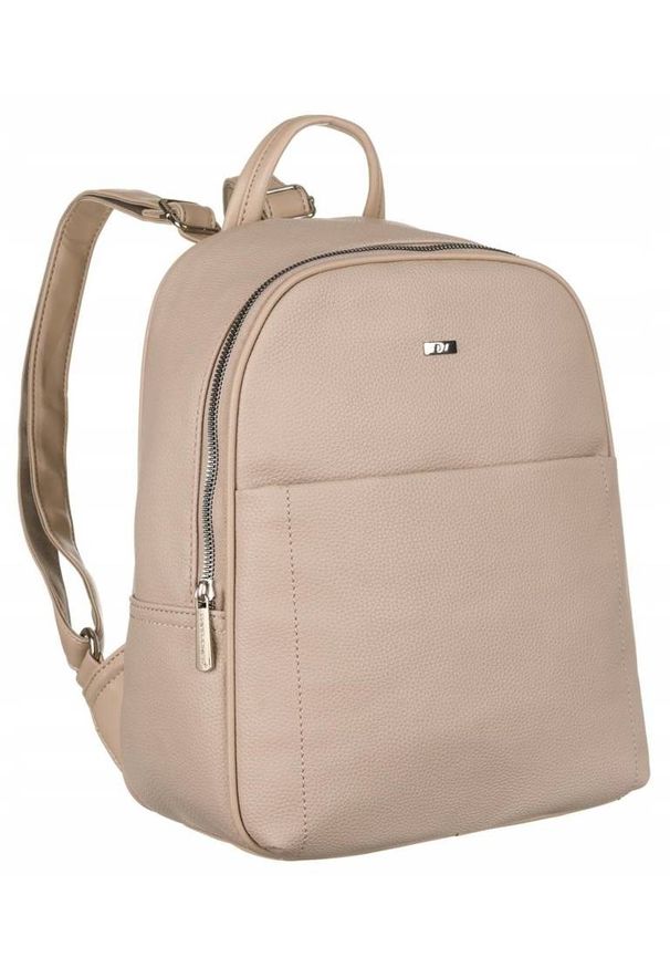 DAVID JONES - Plecak miejski beżowy David Jones [DH] DJ1017. Kolor: beżowy. Materiał: skóra ekologiczna